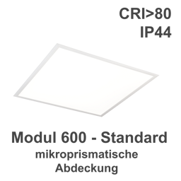 LED-Einlegepanel, mikroprismatisch, Modul 600, Standard, IP44